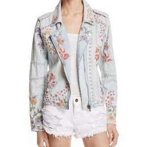 BLANKNYC denim floral embroidered jacket size medium